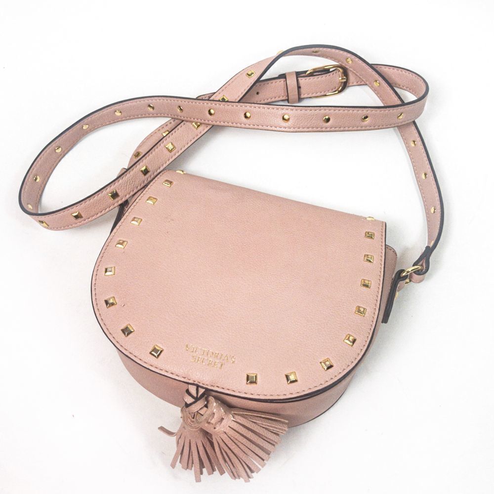 VS Blush Pink Stud Flap Tassel Crossbody Shoulder Bag